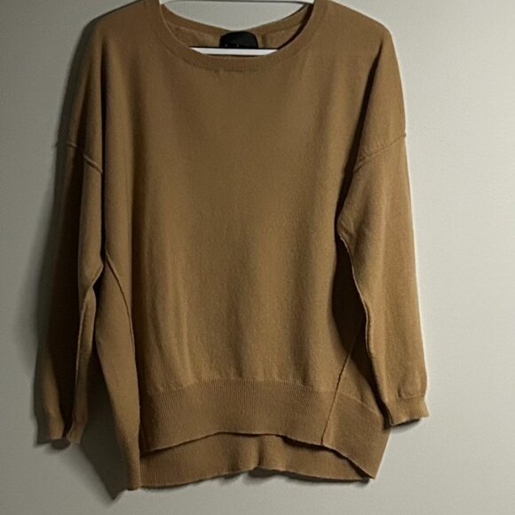 Nili Lotan Cashmere Scoop Neck Sweater in Brown Color Size L - Picture 1 of 5